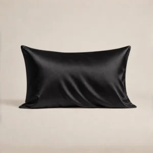 Factory Custom Navy Blue Breathable Silk Queen Size Embroidered Logo Pillowcase