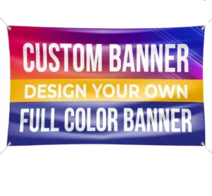 Factory Custom Outdoor 13 oz PVC Vinyl Banner, Heat-Hemmed with Grommets, for Storefront Advertising