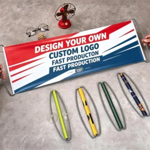 Factory Custom PET Retractable Hand Pull-Scroll Banner, Printed Handheld Scrolling Banner for Event Cheering