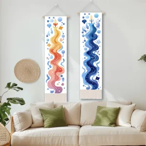 Factory Custom Portable Polyester Wall Poster Scroll with High-Definition Print