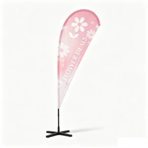 Factory Custom Print 110G Polyester Feather Flag Banner with Fiberglass Flagpole