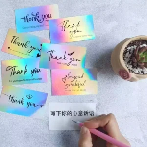 Factory Custom Printed Flower Thank You Postcard Greeting Card for Small Business