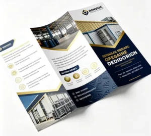 Factory Custom Saddle-Stitched 3-Fold Leaflet, Waterproof Anti-Scratch Lamination, Business Promotional Brochure