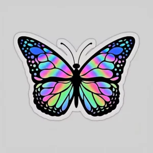 Factory Custom Shape Holographic Stickers Name Letter Butterfly Animal Cartoon Die Cut Shape Decor Stickers