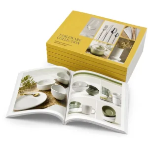 Factory Custom Softcover Magazine Printing Perfect Binding Catalog Brochure with Film Lamination