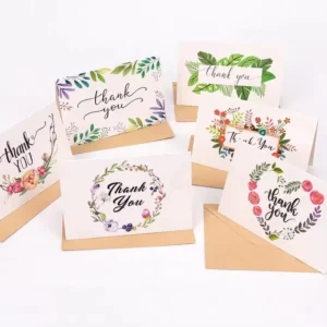 Factory Custom White Printed Logo Thank You Card for Small Business and Birthday Gifts