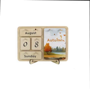 Factory Customization Montessori Wooden Calendar for Kids Learning Dates Numbers Days Months Multicolors DIY Toy
