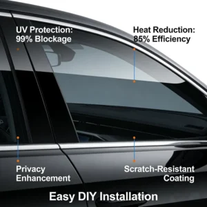 Factory Direct 2%-50% VLT Dyed Window Film Dark Black Car Window Tinting Wrap Sticker UV & IR Block for Car Glass