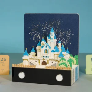Factory Direct 3D Memo Pad Hand-Torn Loose-Leaf Calendar with Lighted Castle 3D Paper Model
