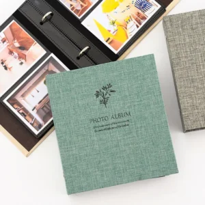 Factory Direct 4-Inch Photo Album, Cotton and Linen Fabric Cover, Loose-Leaf Pockets