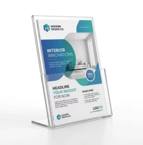 Factory Direct Clear Acrylic Literature Stand Countertop Brochure Organizer Wall-Mounted Display Rack