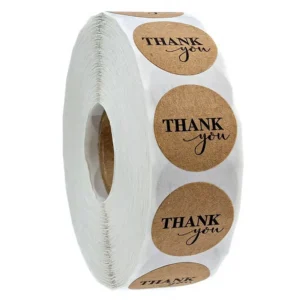 Factory Direct Color-Printed Kraft Paper Hot Melt Adhesive Envelope Sealing Labels, Gift Stickers, Roll Packaging