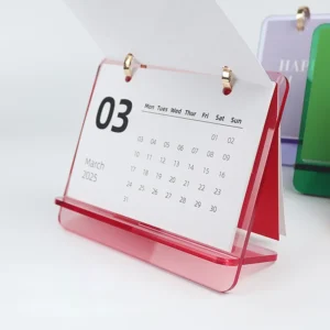 Factory Direct Custom Acrylic Desk Calendar, Transparent Colored Minimalist Year-Month-Day Planner