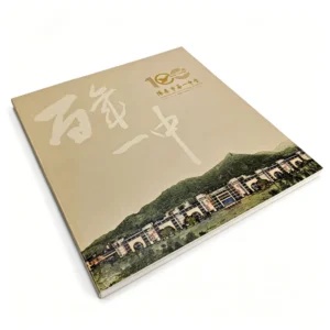 Factory Direct Custom High Quality Lock Sewing Perfect Bound School Promotional Brochure Custom Logo Soft Cover Partial UV Gold