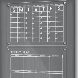 Factory Direct Custom Magnetic Dry-Erase Acrylic Fridge Calendar Clear Thick Reusable Weekly Planner Waterproof UV