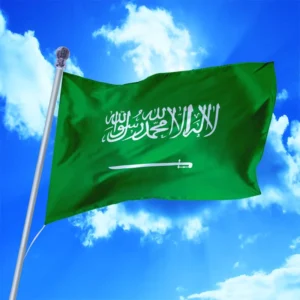 Factory Direct Custom Printed Saudi Arabia Flag 3×5 Ft 100% Polyester Custom Logo UV Fade Proof Outdoor Banner