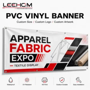 Factory Direct Custom Size Waterproof HD Print PVC Vinyl Banner for Apparel Fabric Expo Textile Exhibition Booth Display Signage