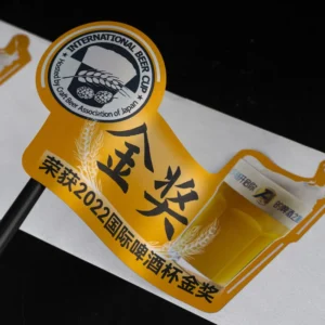 Factory Direct Custom Stickers for Beer Wine and Beverages Waterproof PVC Logo Hot Stamping Gold Embossing Hologram Label