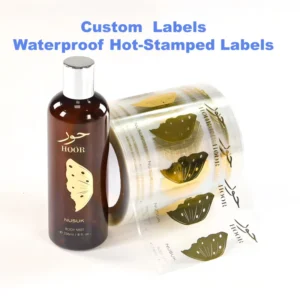 Factory Direct Custom Transparent BOPP Gold Hot Stamping Waterproof Cosmetic Bottle Labels
