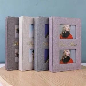 Factory Direct Kraft Leather 6-Inch 300 PP Interstitial PU Photo Album Perfect Binding for Photo Storage