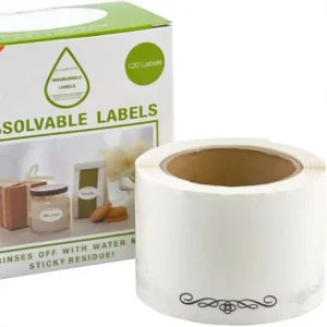 Factory Direct Roll-Packed Eco-Friendly Water-Soluble Food-Grade Adhesive Labels Color-Printable Hand-Writable Stickers