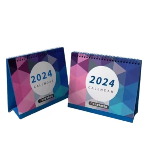 Factory Direct Sale Custom Monthly Desk Calendar with Sticky Note Set Recycled Materials Spiral Binding Clock Use Art Paper