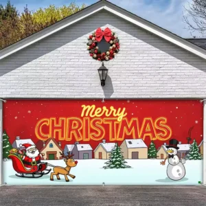 Factory Direct Supplier Digital-Print Waterproof Polyester Christmas-Themed American-Style Garage Curtain Banner