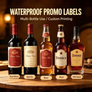 Factory Direct Waterproof Wine Sticker Labels Custom Gold Foil Embossed Liquor Bottle Packaging Stickers