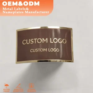 Factory Gold Embossed Curved Aluminum Labels for Wine and Perfume Bottles and Gift Boxes