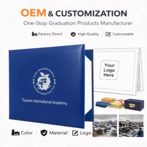 Factory High Quality Custom Logo Size A4 8.5×11 11×14 Leather Certificate Folder Graduation Diploma Holder OEM ZS110