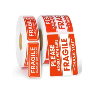 Factory Moving Fragile Warning Stickers Self-Adhesive Label Roll