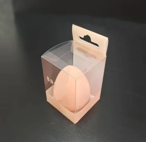 Factory OEM ODM Custom Printed Recyclable PET Plastic Cosmetic Packaging Box for Beauty Blender Sponge with Multi-Printing Options