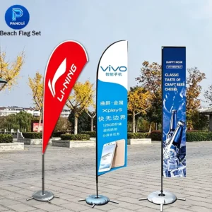 Factory Outdoor Advertising Feather Teardrop Banner Stand, Custom Logo Sublimation Beach Flag
