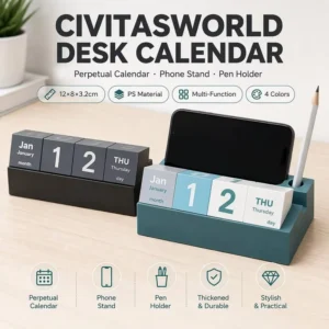 Factory Plastic Calendar Block Desk Calendar Creative Perpetual Calendar Desktop Ornament Reversible Square Shape