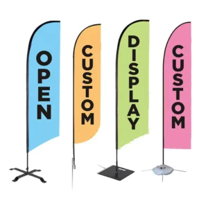 Factory Price Outdoor Advertising Stand Banner Large Feather Flags Custom Beach Flag