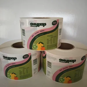 Factory Printed Roll Adhesive Stickers Chemical-Resistant Waterproof Vinyl Glossy Surface CMYK Printing