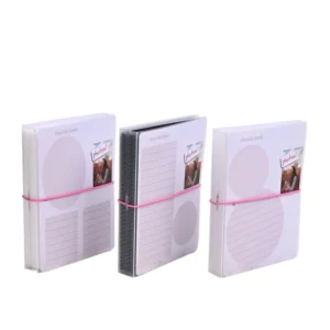 Factory Set of 3 PVC Hardcover Photo Albums, 6-Inch, Thermal Binding, White and Black, Transparent Inner Pages, UV Printing, Elastic Closure