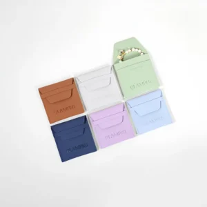Factory Supplier Custom Color Microfiber Bracelet Jewelry Pouches with Envelope Flap