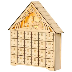 Factory Table Decoration LED Christmas Calendar Box Wooden Christmas Advent Calendar