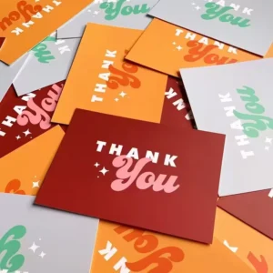Factory Whosale Fresh Greeting Card Custom Free Design Thank You Card for Box Decoration