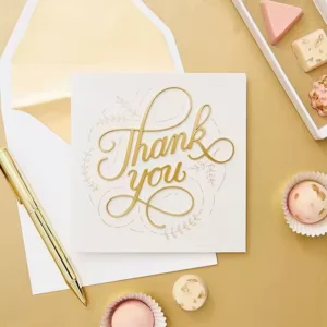 Factory Whosale High Quality Fresh White Greeting Card Custom Free Design Flower Thank You Card for Box Decoration