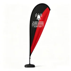 Factory Wind Banner with Fiberglass Flagpole, Heat Transfer Printed