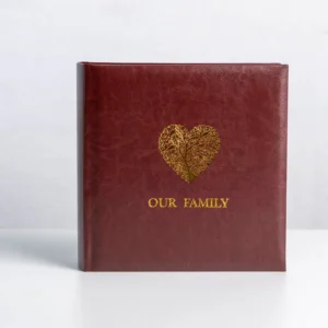 Family Tree 4×6 Inch 10x15cm PU Leather Photo Album, 200 Photos, Gold Foil