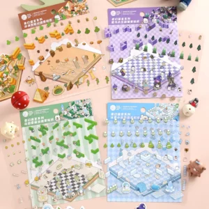 Fantasy Maze Series 3D Scene Sticker for Promotional Gifts Deco Waterproof Self adhesive Eco Friendly Cartoon Pattern Gloss