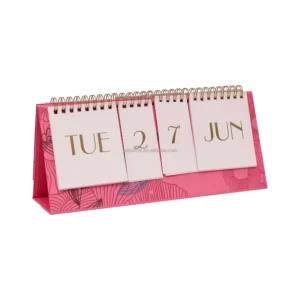 Fashion Flip Type Design Schedule Planning Desk Calendar Custom Logo Replaceable Month and Date Customized Corporate Gift