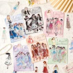 Fashion Girl Scrapbooking Planner Stickers Custom Decorative Anime Cartoon Sticker for Girl Kid Stationery