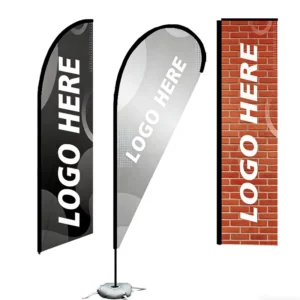 Fast Delivery High Quality Advertising Outdoor Custom Party Polyester Flying Banner Rectangle Feather Teardrop Beach Flag