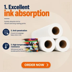 Fast-Drying 100G Jumbo Roll Sublimation Paper for Digital Clothing Printing