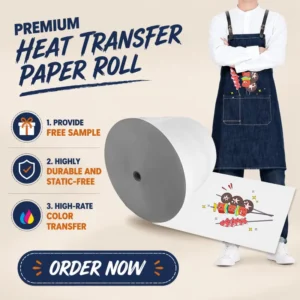 Fast-Drying Digital Sublimation Transfer Paper Jumbo Roll for Clothing, 98% Transfer Rate