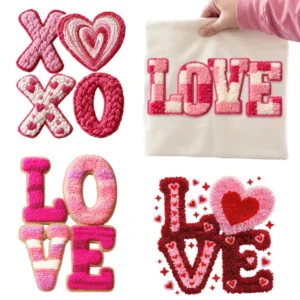 Faux Yarn Valentine’s Day Heat Transfer Designs for T-Shirts, Screen Print and DTF
